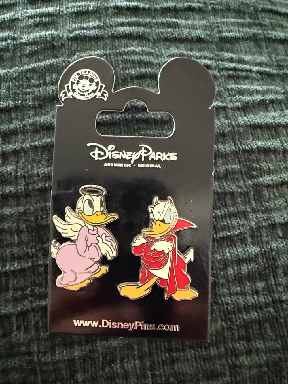 Disney Donald Duck Angel & Devil Enamel Pin Set - Pink & Red